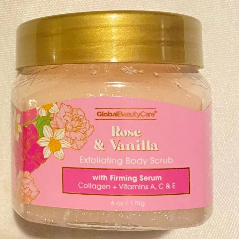 🛍️Global Beauty Care Rose and Vanilla Exfoliating Body Scrub 6 OZ/ 170g💥